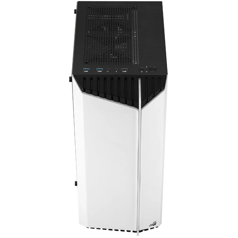 Aerocool Bionic V1 Midi-Tower, RGB, karkaistu lasi - musta/valkoinen