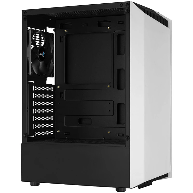 Aerocool Bionic V1 Midi-Tower, RGB, karkaistu lasi - musta/valkoinen