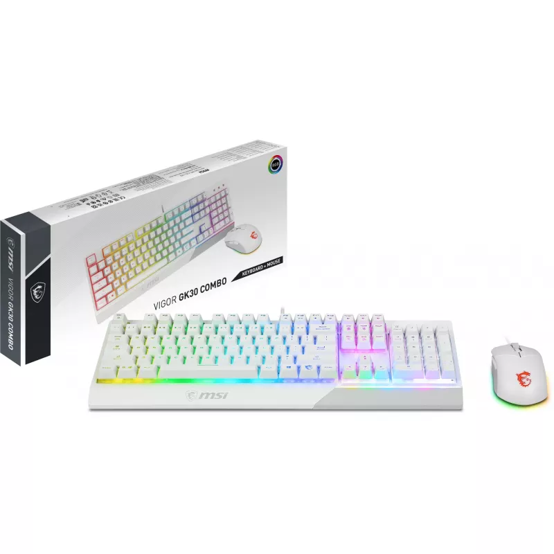 MSI Vigor GK30 Combo White -pelinäppäimistö ja -hiiri -sarja (DE Layout)
