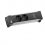 Bachmann Power Frame pöytäpistorasiamoduuli 2x Schuko USB-A USB-C 22W 0,2m GST18 hopea