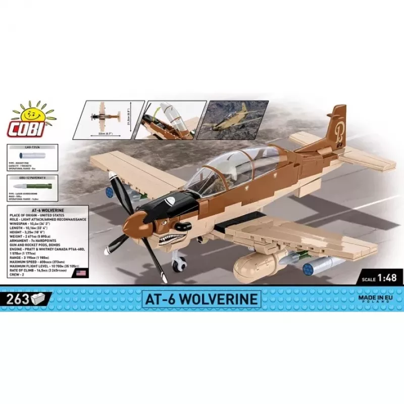 COBI KLOCKI Blocks AT-6 Wolverine 263-osainen rakennussarja