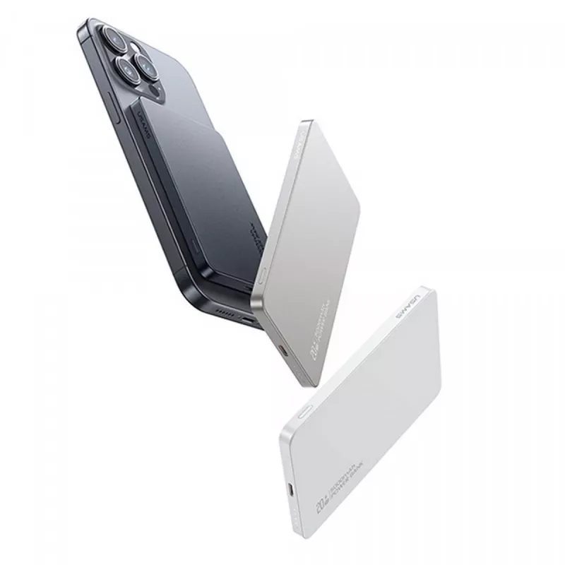 USAMS varavirtalähde 5000mAh 20W PD MagSafe langaton harmaa