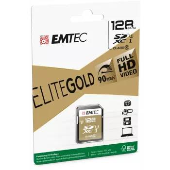 Emtec SDXC 128GB Class10 Gold+ UHS-I U1 muistikortti