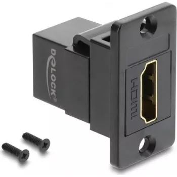 Delock paneeliasennettava HDMI-naaras-naaras-liitin 4K musta (91194)