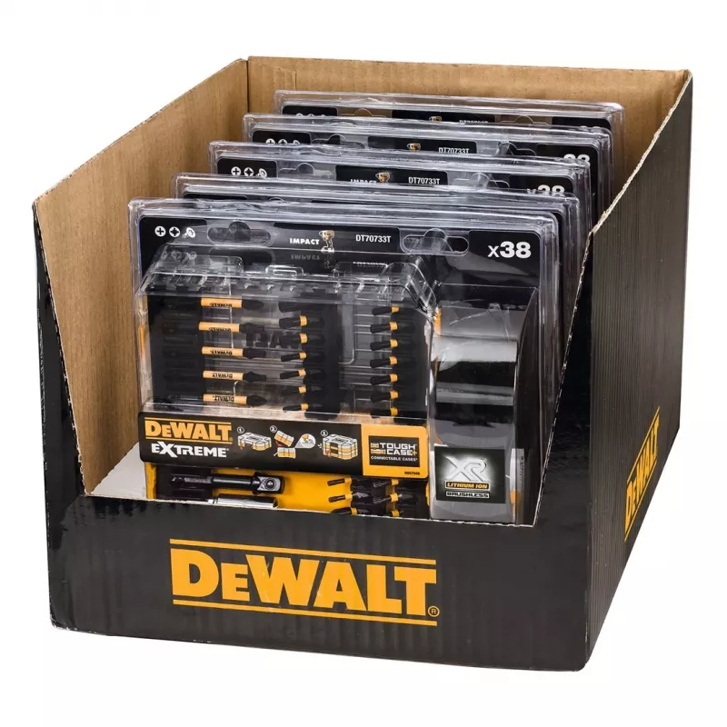 DEWALT DT70733T-QZ 38-osainen ruuvauskärkisarja magneettisella kärkikahvalla