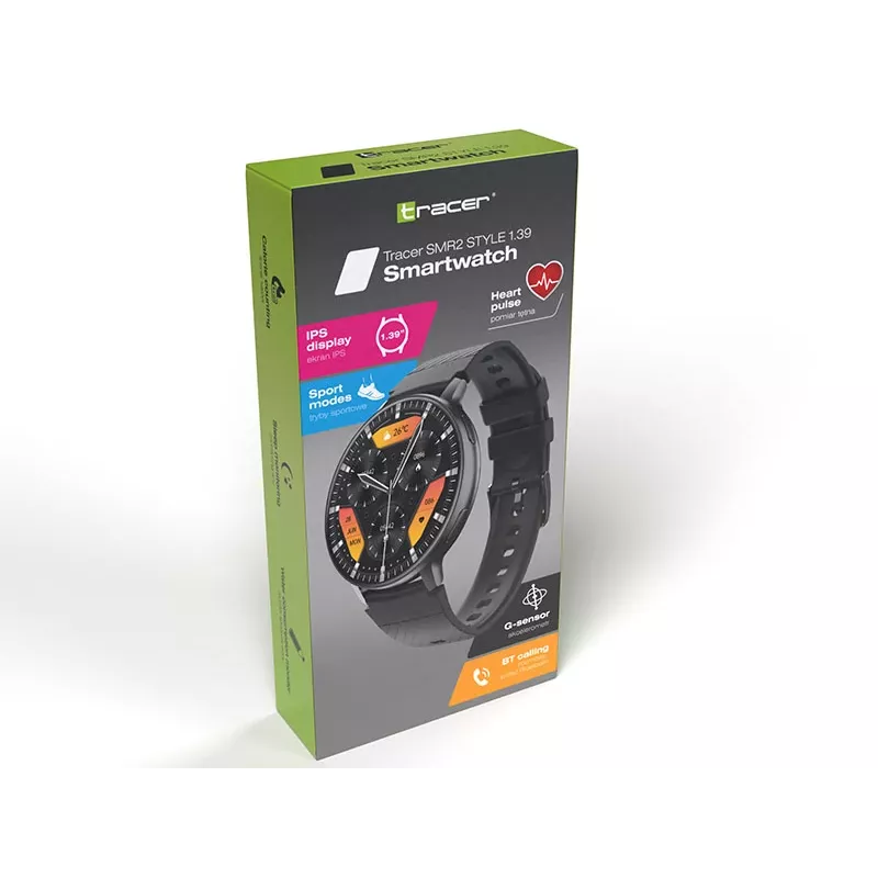 TRACER Smartwatch SMR2 Style 1.39in AMOLED musta