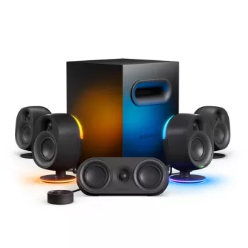 SteelSeries Arena 9 5.1-kanavainen kaiutinjärjestelmä langattomalla subwooferilla, Bluetooth 5.0, RGB-valaistus, musta