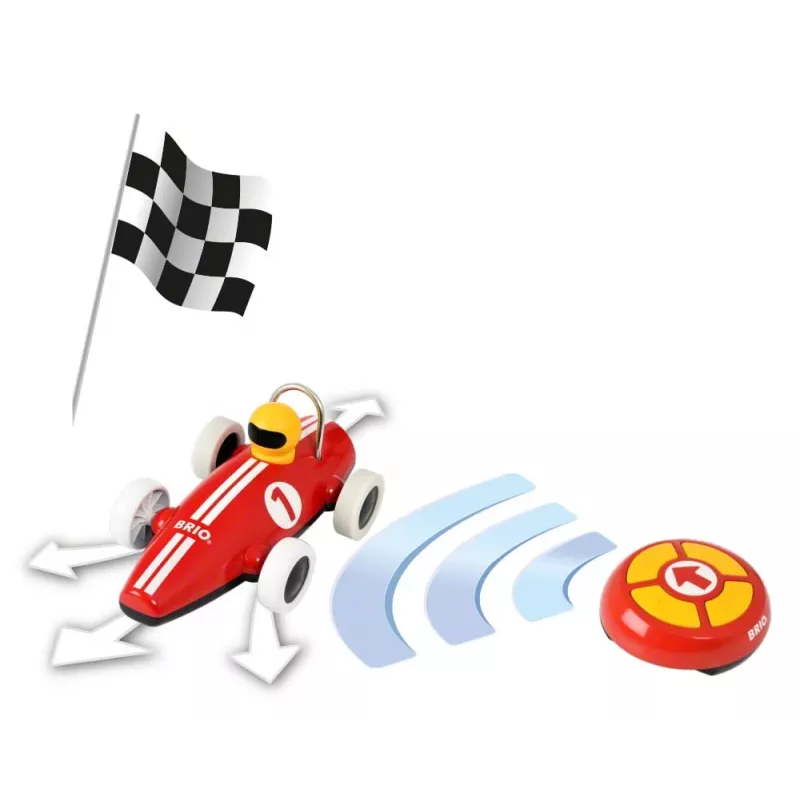 BRIO RC kilpa-auto kauko-ohjaimella, punainen/valkoinen