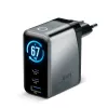 EVERACTIVE SC-670Q GaN 67W USB-C-laturi 2x USB-C ja 1x USB-A, Quick Charge 4+, PD 3.0, musta