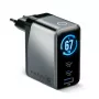 EVERACTIVE SC-670Q GaN 67W USB-C-laturi 2x USB-C ja 1x USB-A, Quick Charge 4+, PD 3.0, musta