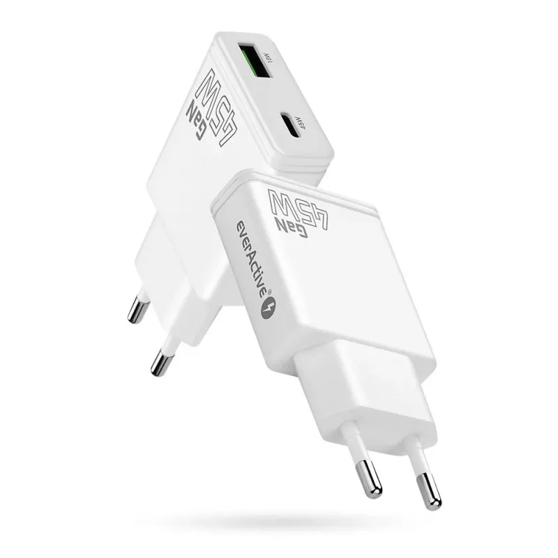 EVERACTIVE GaN QC3.0 45W USB-C-seinälaturi SC-460Q valkoinen