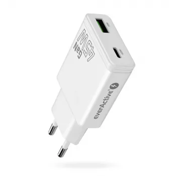 EVERACTIVE GaN QC3.0 45W USB-C-seinälaturi SC-460Q valkoinen