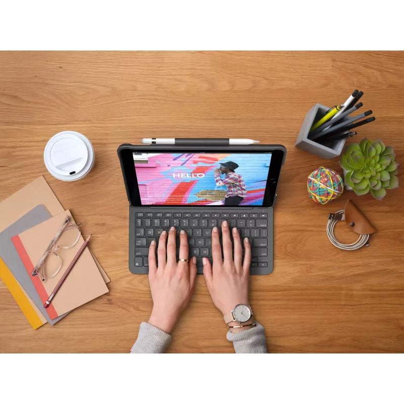 Logitech Slim Folio -näppäimistökotelo iPad 10,2 inch (7., 8., 9. sukupolvi) - grafiitti - QWERTY UK englanti