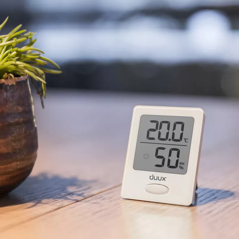 Duux Sense hygrometri + lämpömittari valkoinen LCD-näyttö