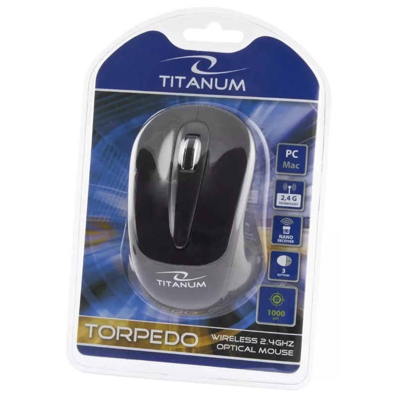 ESPERANZA Titanum TM104K langaton optinen hiiri 1000 DPI, 2,4 GHz, 3 painiketta, musta