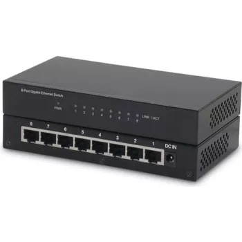 ROLINE hallitsematon Gigabit Ethernet -kytkin, 8 porttia, pöytämalli