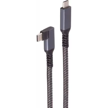 ShiverPeaks BASIC-S USB-C-latauskaapeli, 3.2, 90°, 100W PD, tekstiili, 1m (BS14-75014)