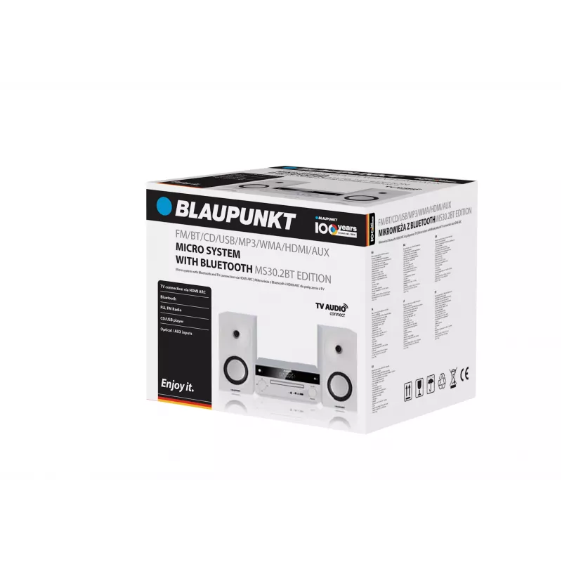 Blaupunkt MS30.2BT Edition mikrojärjestelmä Bluetoothilla, CD, USB, HDMI ARC, FM-radio, 2x25W RMS, musta