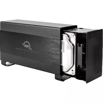 OWC Mercury Elite Pro Dual - ulkoinen RAID-kotelo - 2 paikkaa - 2,5/3,5 tuumaa - SATA I/II/III - USB 3.1 Gen 1 & eSATA - alumiini - musta