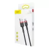 Baseus Cafule USB-A - USB-C -kaapeli 0,5 m 3A punainen/musta