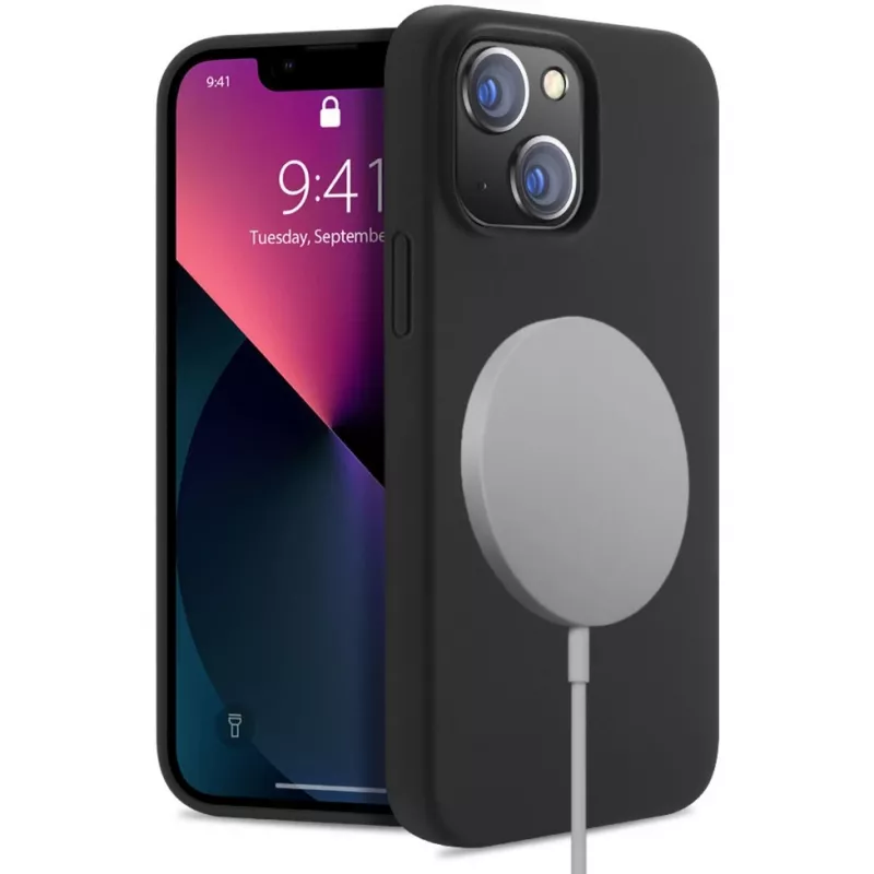 NEVOX StyleShell Shock -kotelo iPhone 16, musta, MagSafe-yhteensopiva