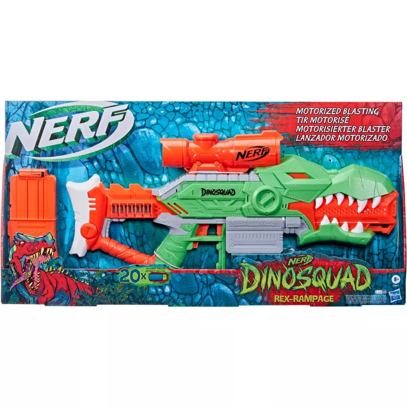 HASBRO Nerf DinoSquad Rex-Rampage moottoroitu tikkapyssy - vihreä/oranssi