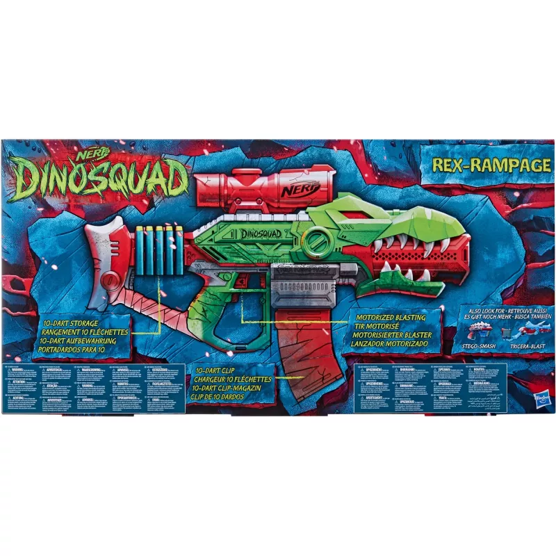 HASBRO Nerf DinoSquad Rex-Rampage moottoroitu tikkapyssy - vihreä/oranssi