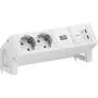 Bachmann DESK2 Pure White pöytäpistorasiamoduuli 2x Schuko-pistorasialla ja 65W USB-C PD:llä, 0,2m kaapeli, RAL 9010