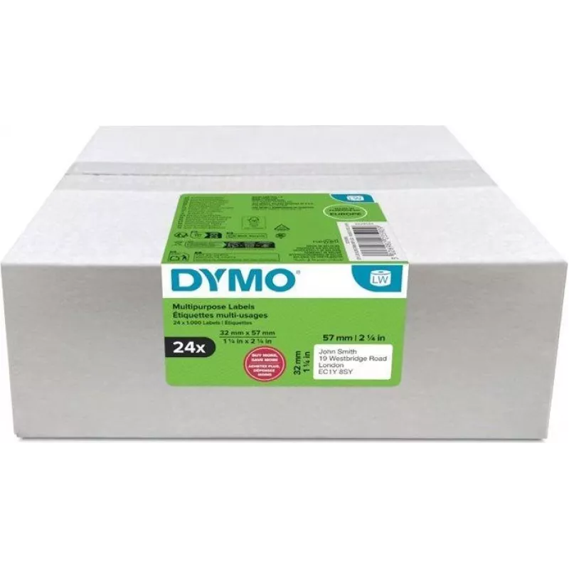 DYMO paluukuori-tarrat Advantage Pack 32x57mm 24 rullaa 1000 tarraa per rulla (2223590)