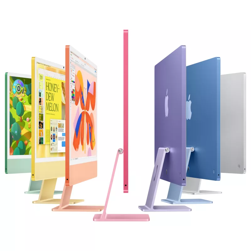 Apple iMac 24 tuuman M4 10-Core CPU 10-Core GPU 16-Core Neural Engine 24GB RAM 512GB SSD Standard Glass hopea Magic Keyboard Touch ID:llä ja numeronäppäimistöllä (saksalainen näppäimistöasettelu)