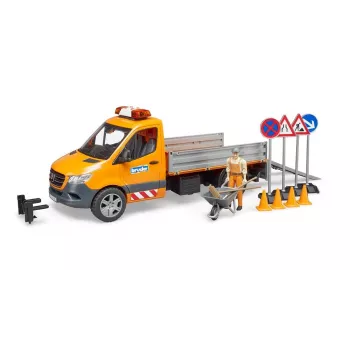 BRUDER MB Sprinter Municipal valo- ja äänimoduulilla, oranssi, mittakaava 1:16