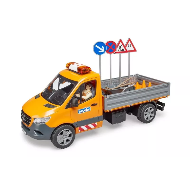 BRUDER MB Sprinter Municipal valo- ja äänimoduulilla, oranssi, mittakaava 1:16