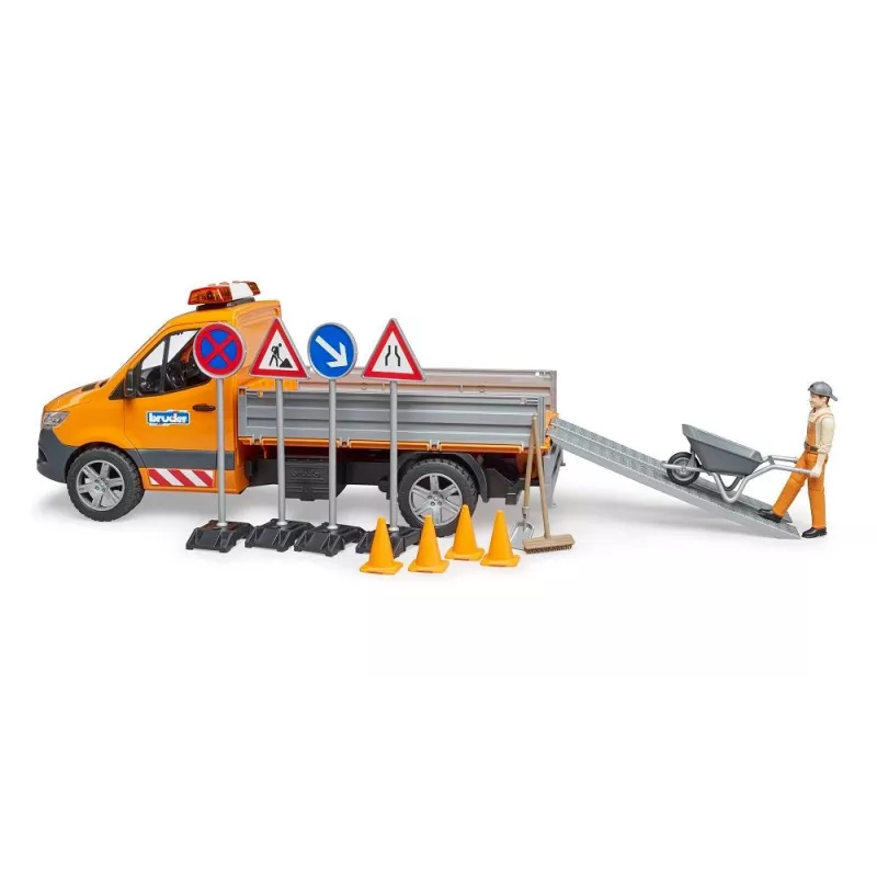 BRUDER MB Sprinter Municipal valo- ja äänimoduulilla, oranssi, mittakaava 1:16