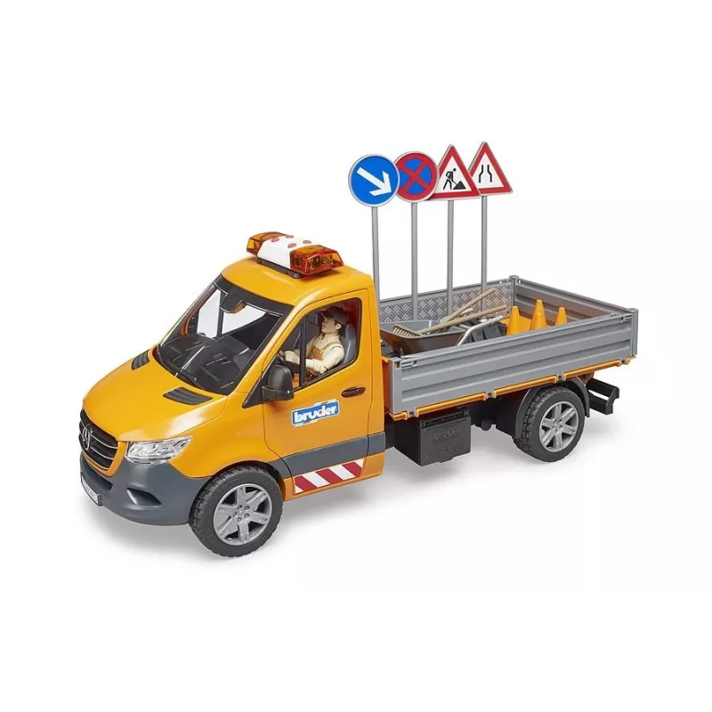 BRUDER MB Sprinter Municipal valo- ja äänimoduulilla, oranssi, mittakaava 1:16
