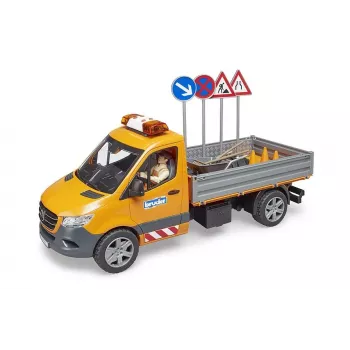 BRUDER MB Sprinter Municipal valo- ja äänimoduulilla, oranssi, mittakaava 1:16