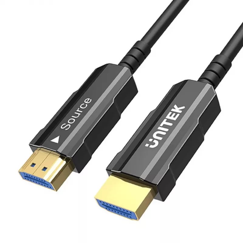 UNITEK HDMI 2.0 AOC 4K 60Hz 12m aktiivinen optinen kaapeli - musta