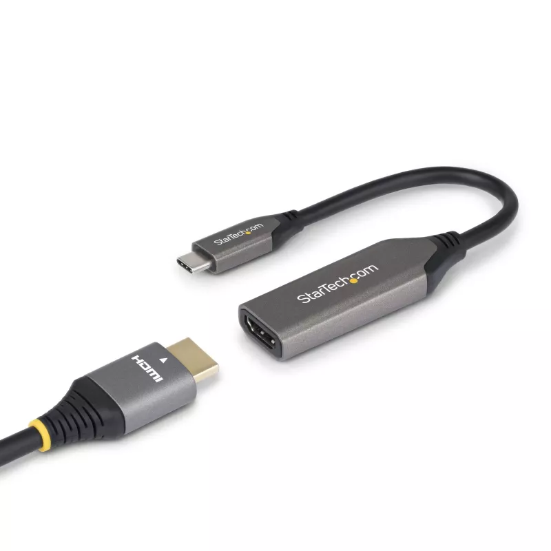 StarTech.com 112B-USBC-HDMI21 USB-C – HDMI 2.1 -sovitin, 8K 60Hz / 4K 120Hz, HDR10+, Thunderbolt / USB4 -yhteensopiva, 20 cm kaapeli