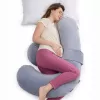 MOMCOZY PP006 F-muotoinen raskaustyyny Air Layer harmaa