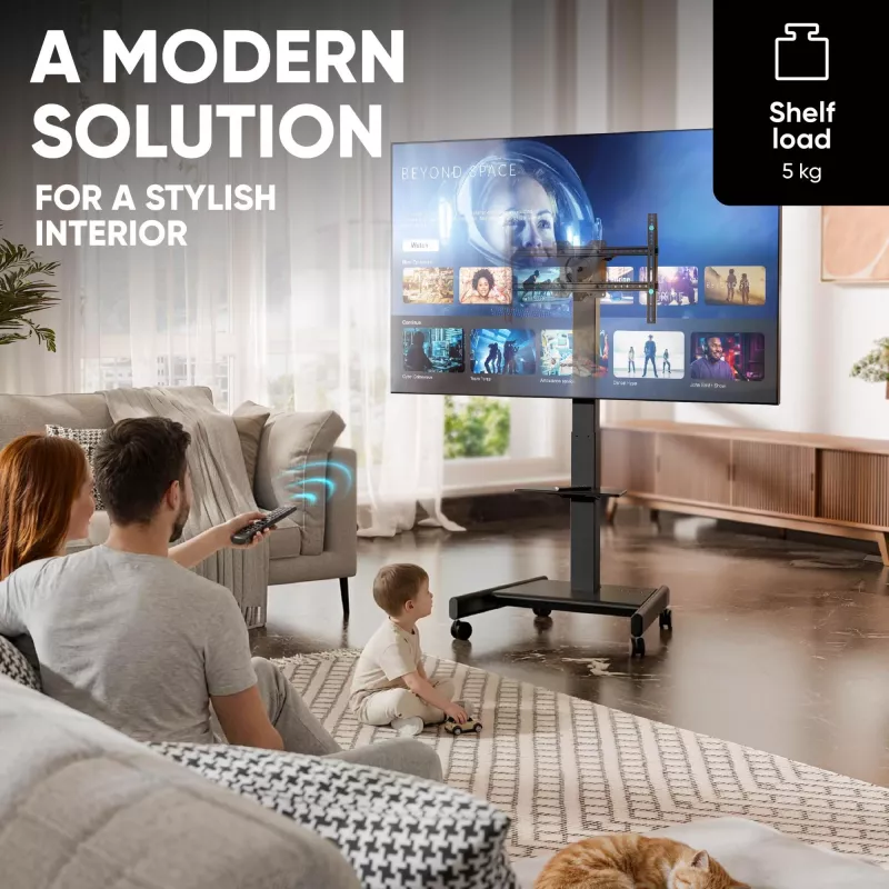 ONKRON TS1552E-B TV-teline 43-75 tuuman näytöille, musta