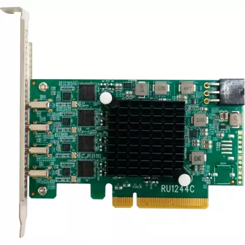 HighPoint RocketU 1244C USB 3.2 Gen 2x2 PCIe 3.0 x4 -isäntäsovitinkortti 4 USB-C-liitännällä