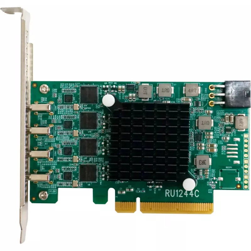 HighPoint RocketU 1244C USB-sovitinkortti, PCIe 3.0 x8, matalaprofiilinen