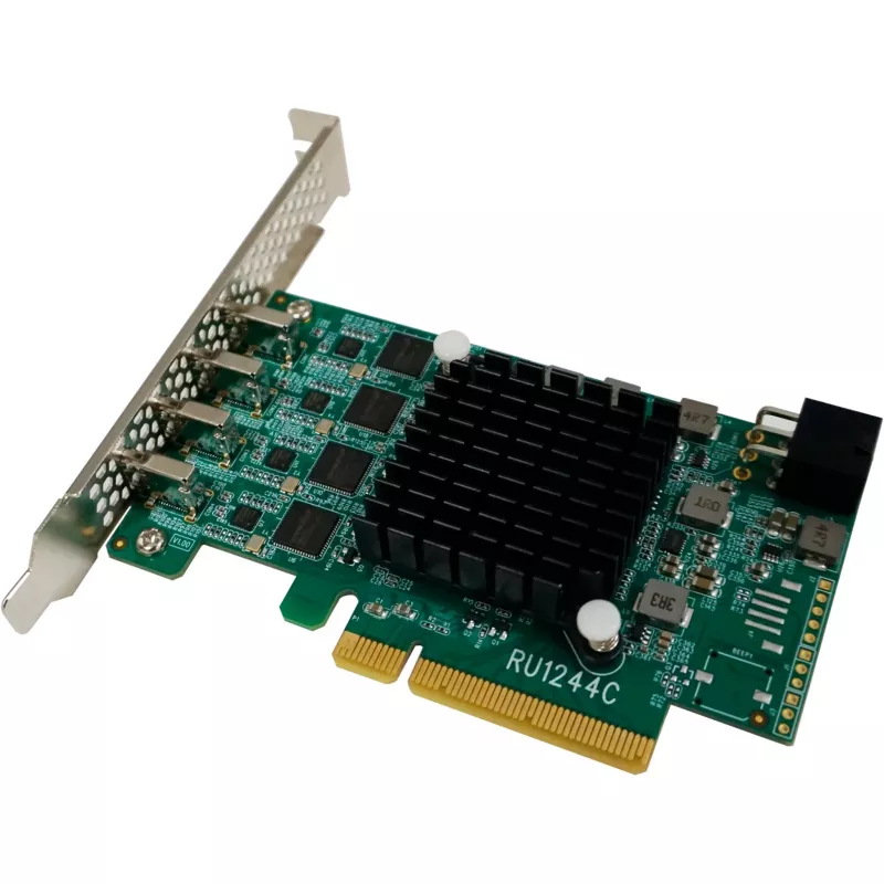 HighPoint RocketU 1244C USB-sovitinkortti, PCIe 3.0 x8, matalaprofiilinen