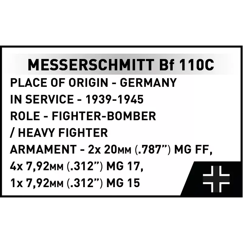 COBI KLOCKI Blocks Messerschmitt BF 110C 578 palaa