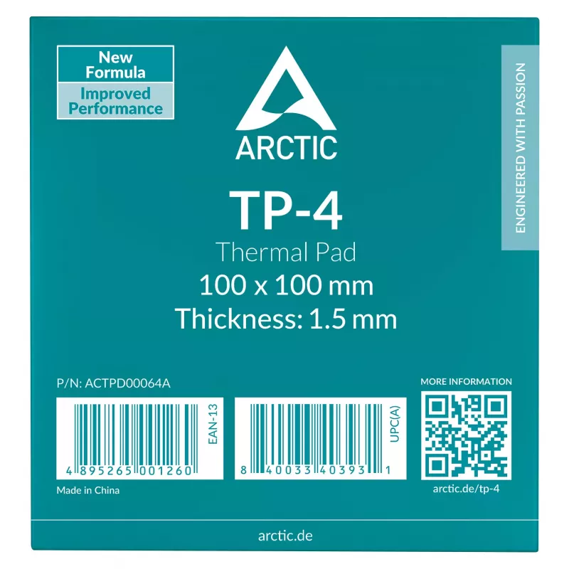 ARCTIC Lämmönjohtotyyny ATP-4 100x100mm 1,5mm harmaa