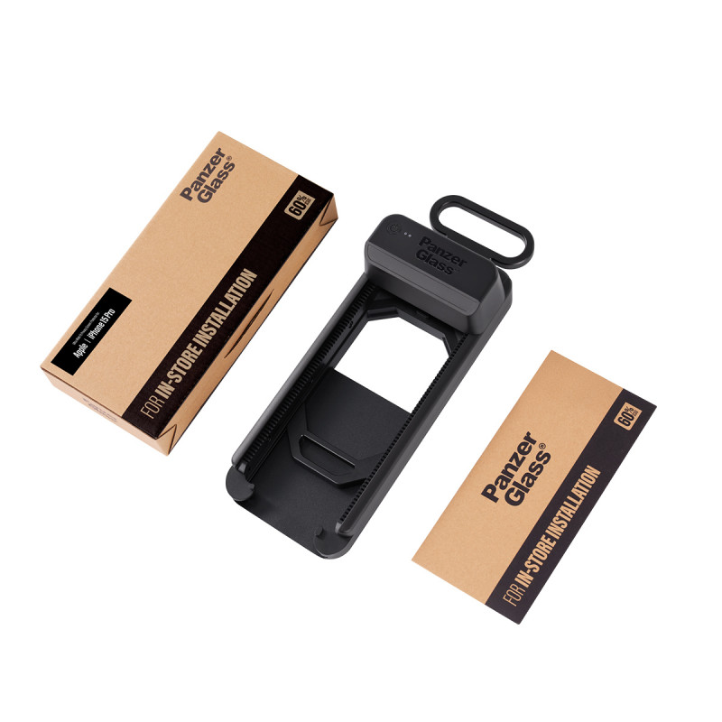 PanzerGlass 2-Way Privacy näytönsuoja Apple iPhone 15 Pro Ultra-Wide Fit FastFit-asennuslaitteelle