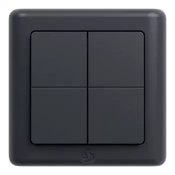 Shelly BLU Wall Switch 4 ZB DK - 4-kanavainen Zigbee/Bluetooth seinäkytkin, harmaa