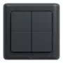 Shelly BLU Wall Switch 4 ZB DK - 4-kanavainen Zigbee/Bluetooth seinäkytkin, harmaa