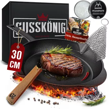 GUSSKÖNIG esivalmisteltu valurautagrillipannu 30 cm neliö