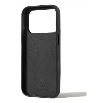 Mujjo Wallet Leather Case iPhone 17 Pro MagSafe-yhteensopiva (musta)