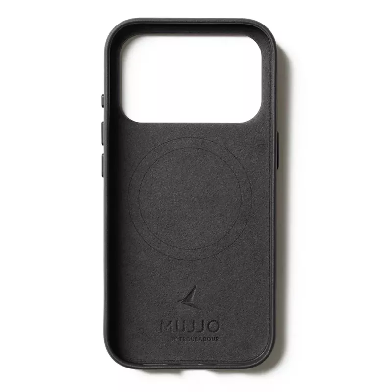 Mujjo Wallet Leather Case iPhone 17 Pro MagSafe-yhteensopiva (musta)